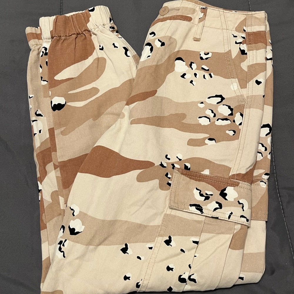 forever 21 camo cheetah print cargo pants